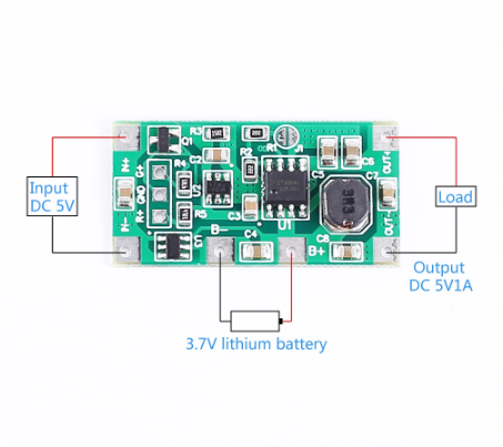 Miniups Dc 5V 1A a 9V para Baterías 18650 Cargador y Fuente